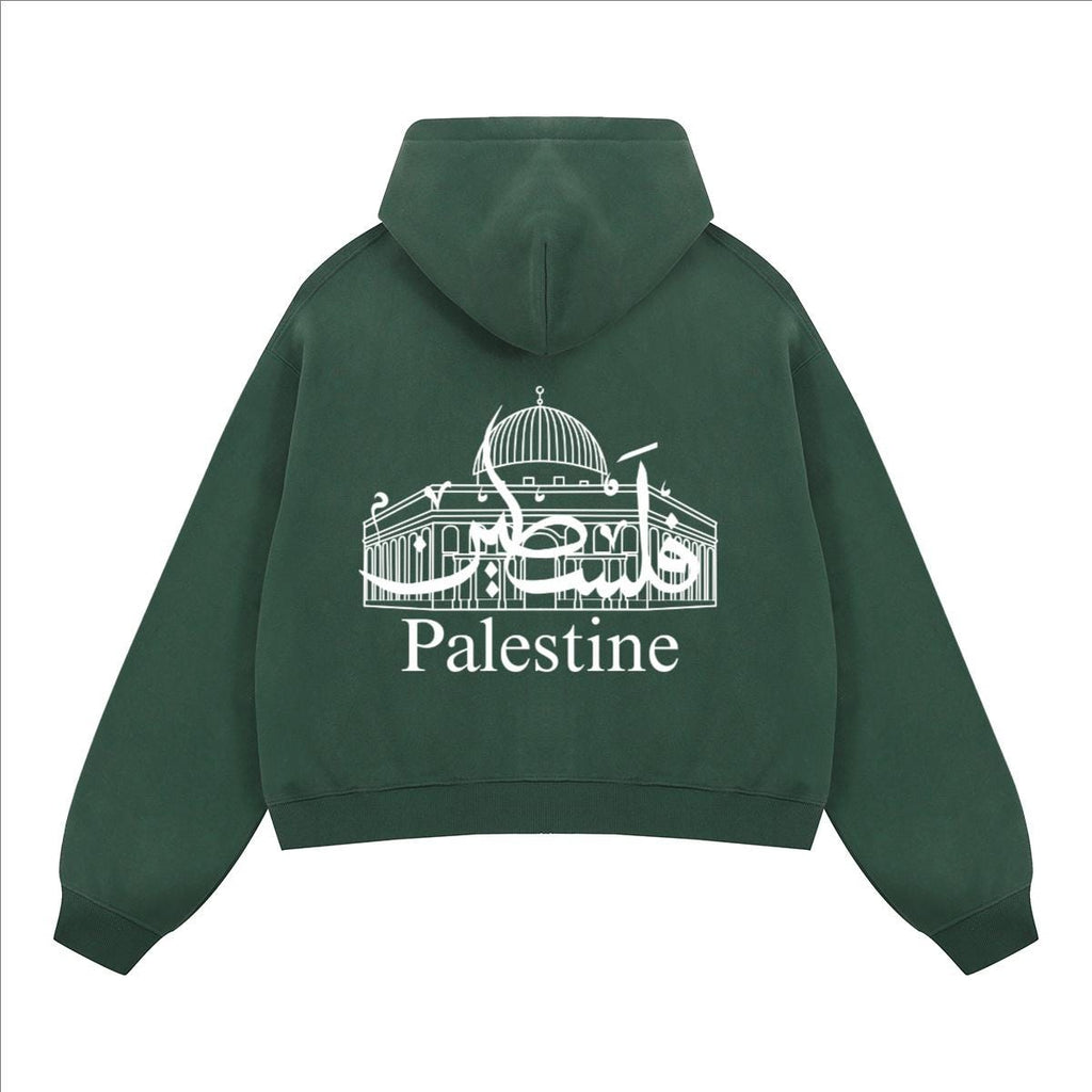 Palestine Zip-Up Runs small.