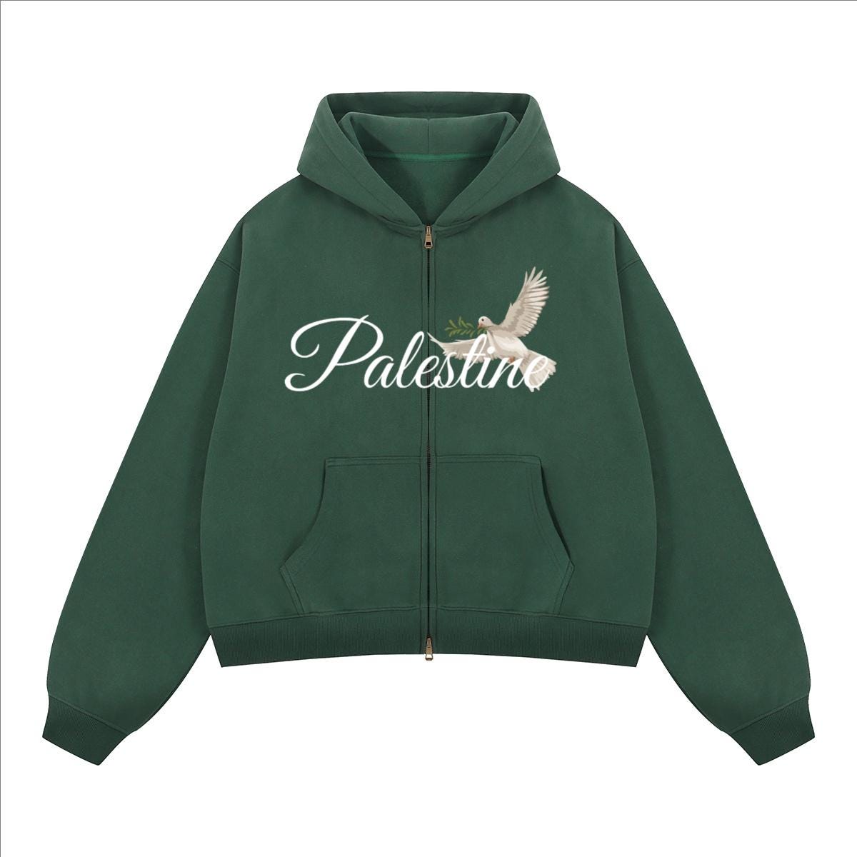 Palestine Zip-Up Runs small.