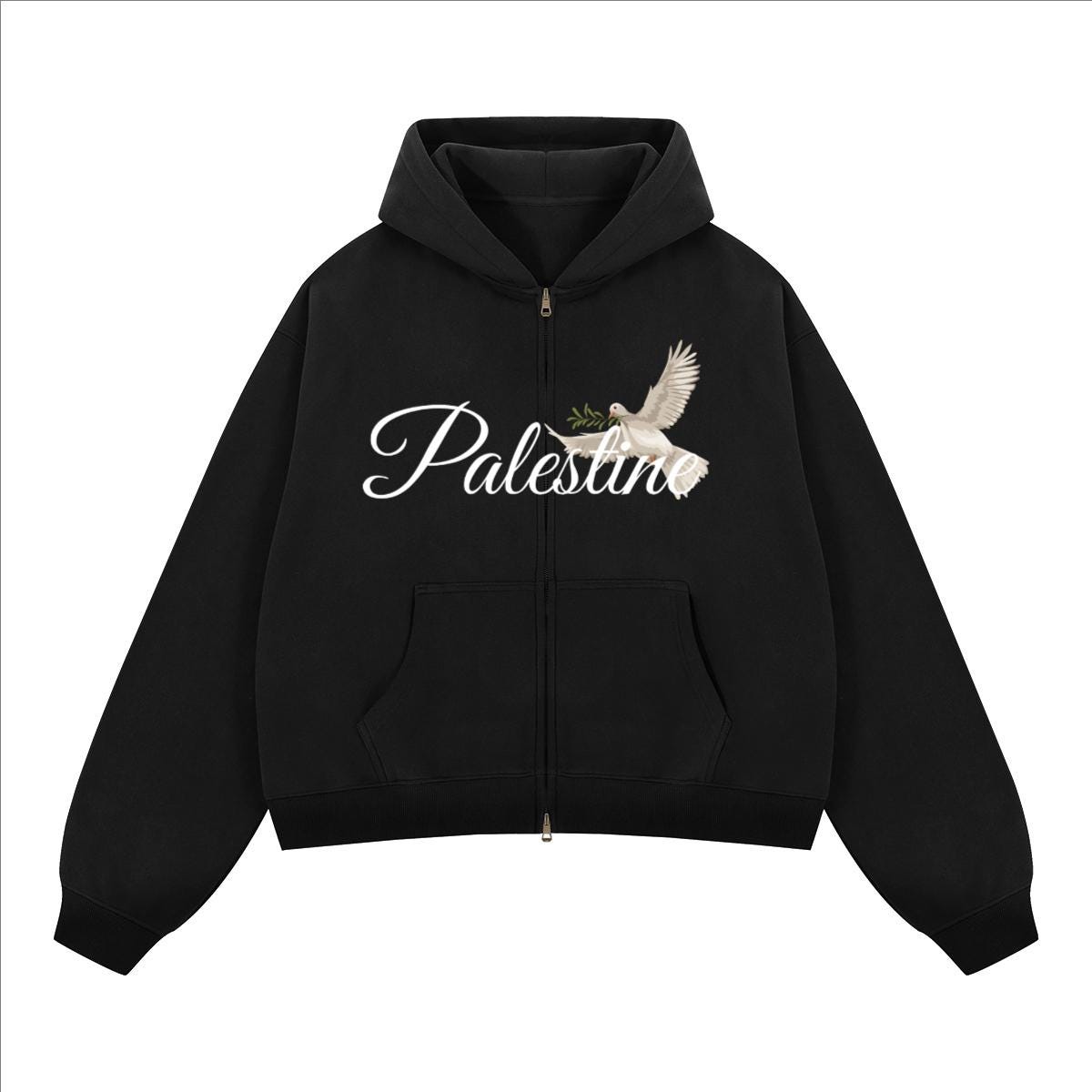 Palestine Zip-Up Runs small.