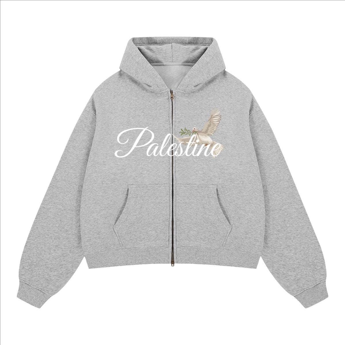 Palestine Zip-Up Runs small.