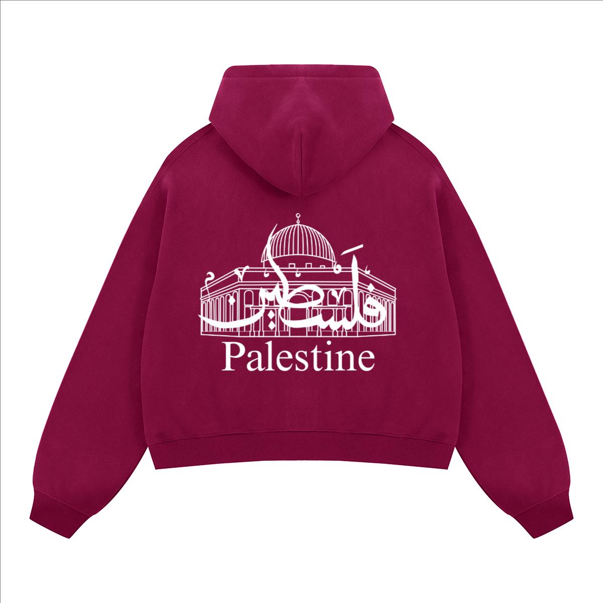 Palestine Zip-Up Runs small.