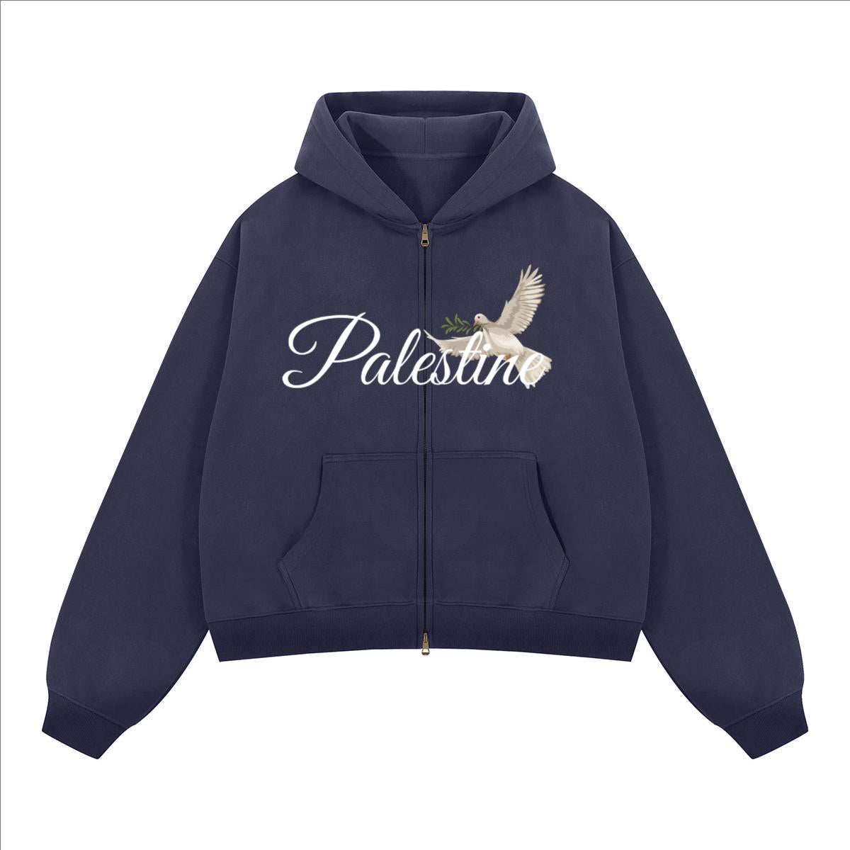 Palestine Zip-Up Runs small.