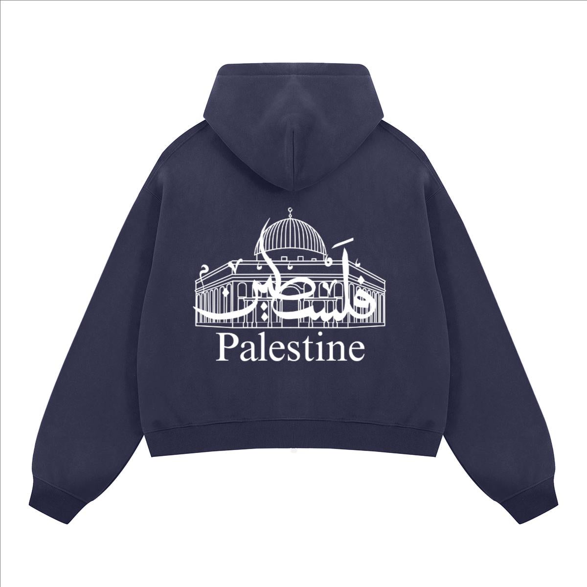 Palestine Zip-Up Runs small.